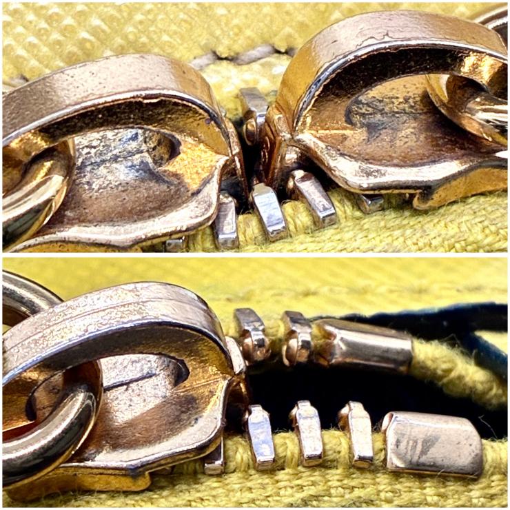 PRADA プラダ オデット サフィアーノ レザー 2WAY ショルダー ハンド バッグ イエロー ★美品★