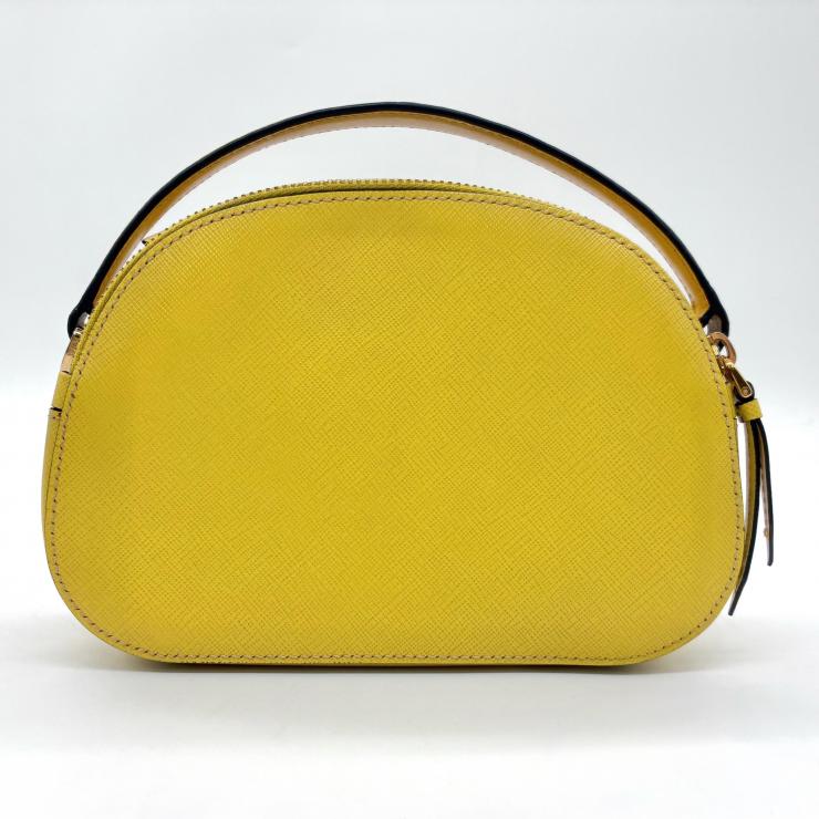 PRADA プラダ オデット サフィアーノ レザー 2WAY ショルダー ハンド バッグ イエロー ★美品★