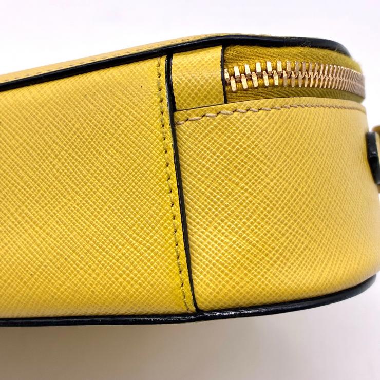 PRADA プラダ オデット サフィアーノ レザー 2WAY ショルダー ハンド バッグ イエロー ★美品★