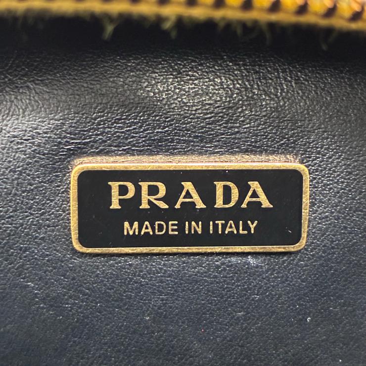 PRADA プラダ オデット サフィアーノ レザー 2WAY ショルダー ハンド バッグ イエロー ★美品★