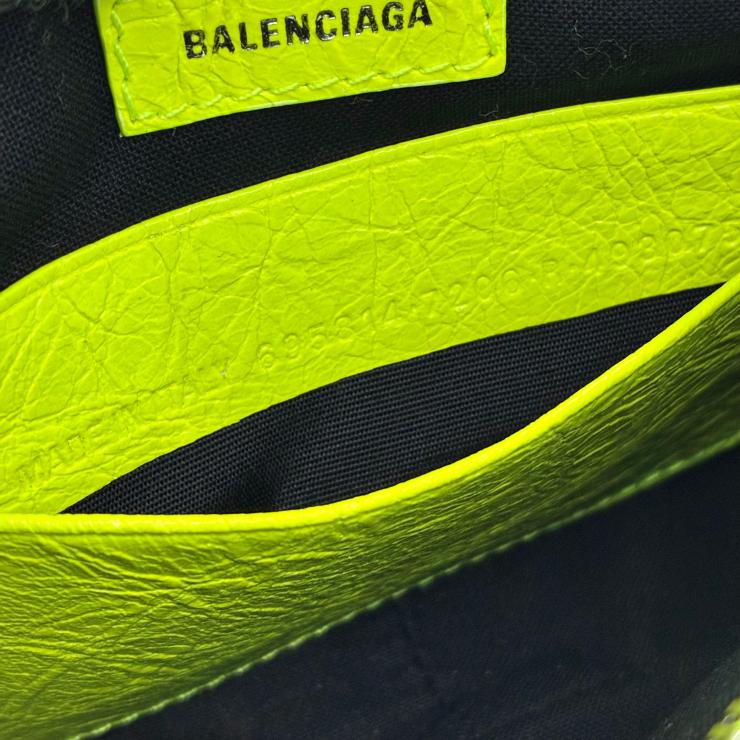 BALENCIAGA バレンシアガ ル カゴール ミニ 2WAY ハンド ショルダー バッグ レザー イエローグリーン ★美品★