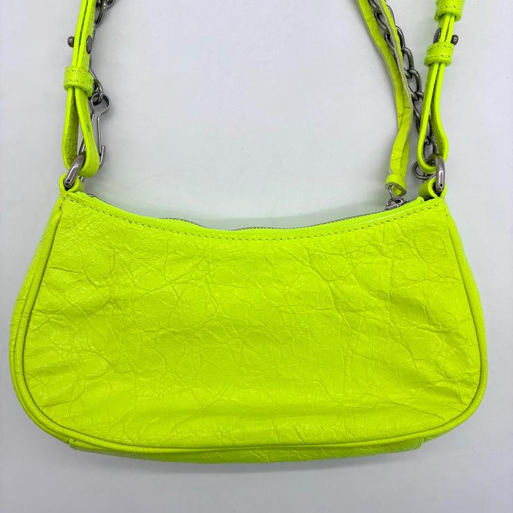 BALENCIAGA バレンシアガ ル カゴール ミニ 2WAY ハンド ショルダー バッグ レザー イエローグリーン ★美品★