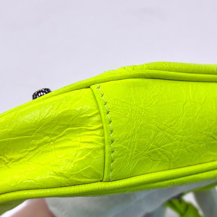 BALENCIAGA バレンシアガ ル カゴール ミニ 2WAY ハンド ショルダー バッグ レザー イエローグリーン ★美品★