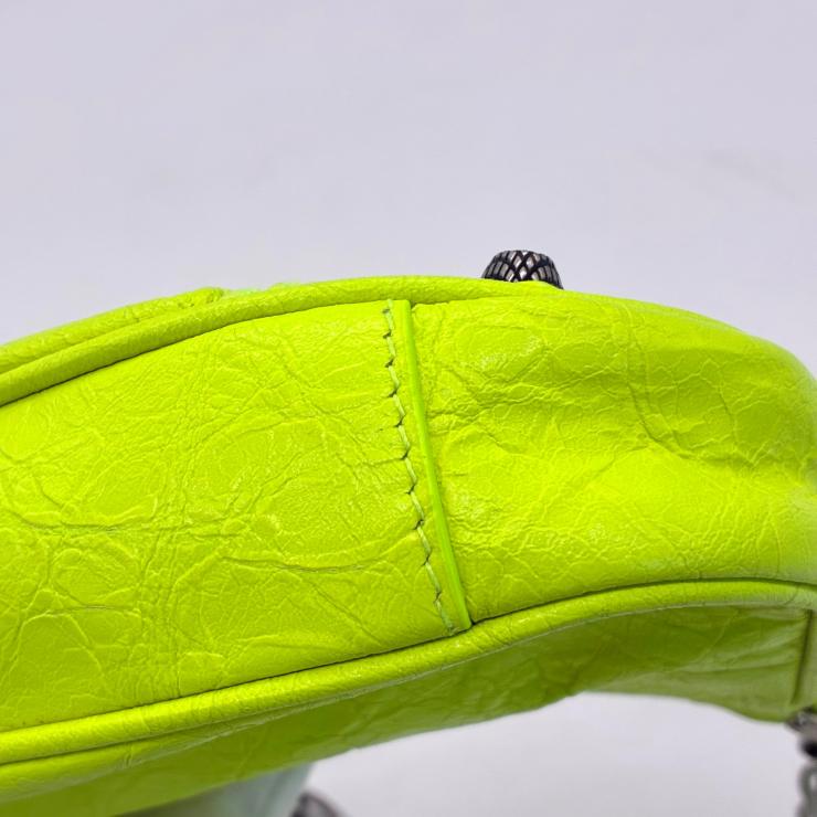 BALENCIAGA バレンシアガ ル カゴール ミニ 2WAY ハンド ショルダー バッグ レザー イエローグリーン ★美品★