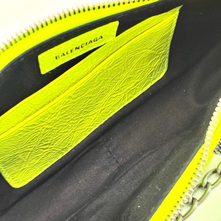 BALENCIAGA バレンシアガ ル カゴール ミニ 2WAY ハンド ショルダー バッグ レザー イエローグリーン ★美品★