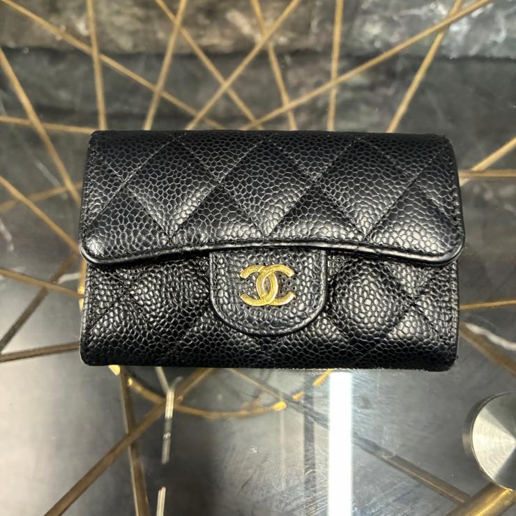 CHANEL シャネル マトラッセ コインケース カードケース 財布 ココマーク キャビアスキン ブラック ゴールド金具 31513960 31番台 ファッション雑貨 小物 ★ギャラ付★ ★良品★