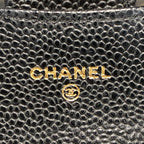 CHANEL シャネル マトラッセ コインケース カードケース 財布 ココマーク キャビアスキン ブラック ゴールド金具 31513960 31番台 ファッション雑貨 小物 ★ギャラ付★ ★良品★