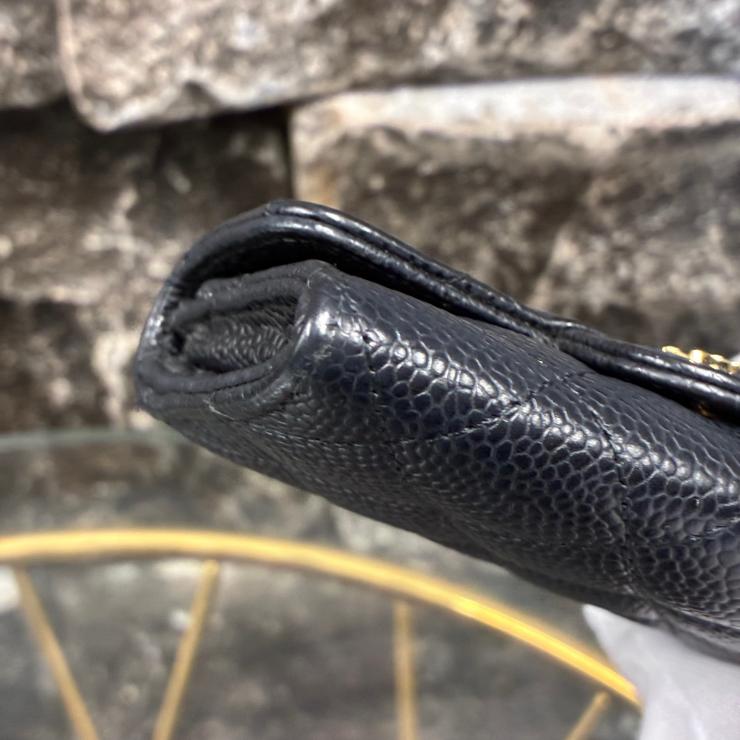 CHANEL シャネル マトラッセ コインケース カードケース 財布 ココマーク キャビアスキン ブラック ゴールド金具 31513960 31番台 ファッション雑貨 小物 ★ギャラ付★ ★良品★