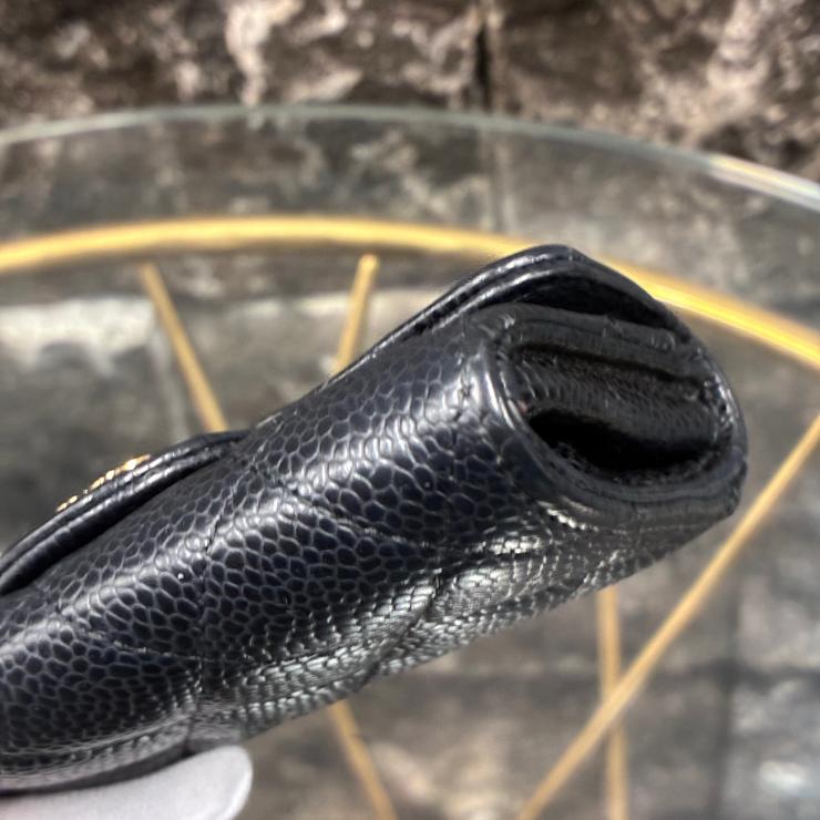 CHANEL シャネル マトラッセ コインケース カードケース 財布 ココマーク キャビアスキン ブラック ゴールド金具 31513960 31番台 ファッション雑貨 小物 ★ギャラ付★ ★良品★
