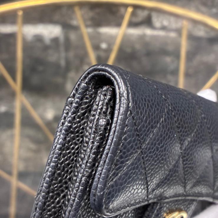 CHANEL シャネル マトラッセ コインケース カードケース 財布 ココマーク キャビアスキン ブラック ゴールド金具 31513960 31番台 ファッション雑貨 小物 ★ギャラ付★ ★良品★