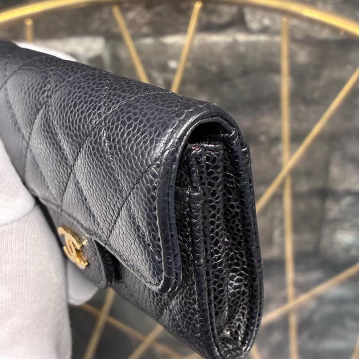 CHANEL シャネル マトラッセ コインケース カードケース 財布 ココマーク キャビアスキン ブラック ゴールド金具 31513960 31番台 ファッション雑貨 小物 ★ギャラ付★ ★良品★