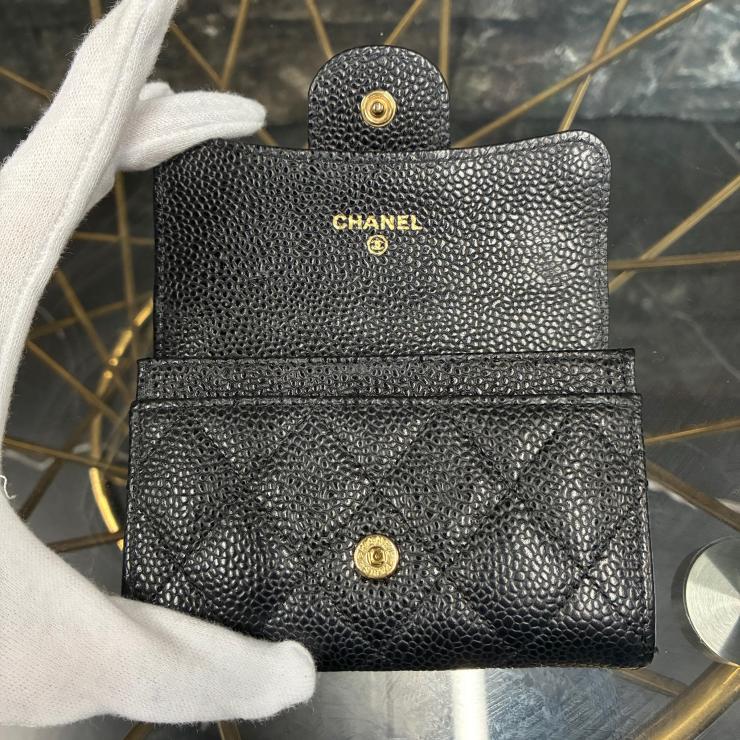 CHANEL シャネル マトラッセ コインケース カードケース 財布 ココマーク キャビアスキン ブラック ゴールド金具 31513960 31番台 ファッション雑貨 小物 ★ギャラ付★ ★良品★
