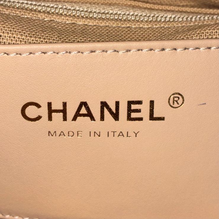 CHANEL シャネル カーフスキン ショッピングバッグ ブラウン トート ハンド バッグ ランダムプレート ★良品★