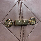 CHANEL シャネル カーフスキン ショッピングバッグ ブラウン トート ハンド バッグ ランダムプレート ★良品★