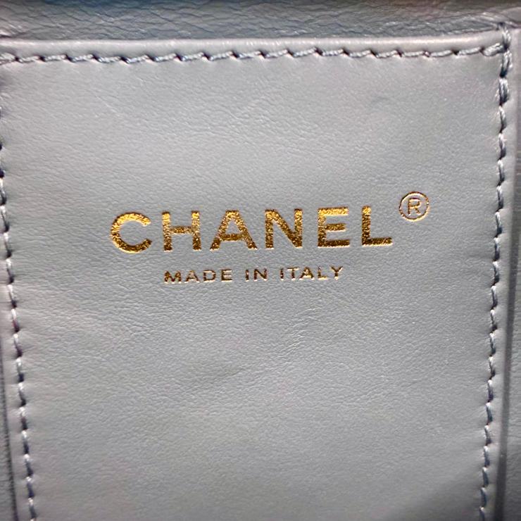 CHANEL シャネル マトラッセ ラムスキン リュックサック バックパック AS4493 ブルー ゴールド金具 ランダムプレート ★良品★