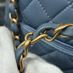 CHANEL シャネル マトラッセ ラムスキン リュックサック バックパック AS4493 ブルー ゴールド金具 ランダムプレート ★良品★