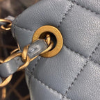 CHANEL シャネル マトラッセ ラムスキン リュックサック バックパック AS4493 ブルー ゴールド金具 ランダムプレート ★良品★
