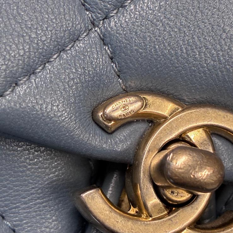 CHANEL シャネル マトラッセ ラムスキン リュックサック バックパック AS4493 ブルー ゴールド金具 ランダムプレート ★良品★