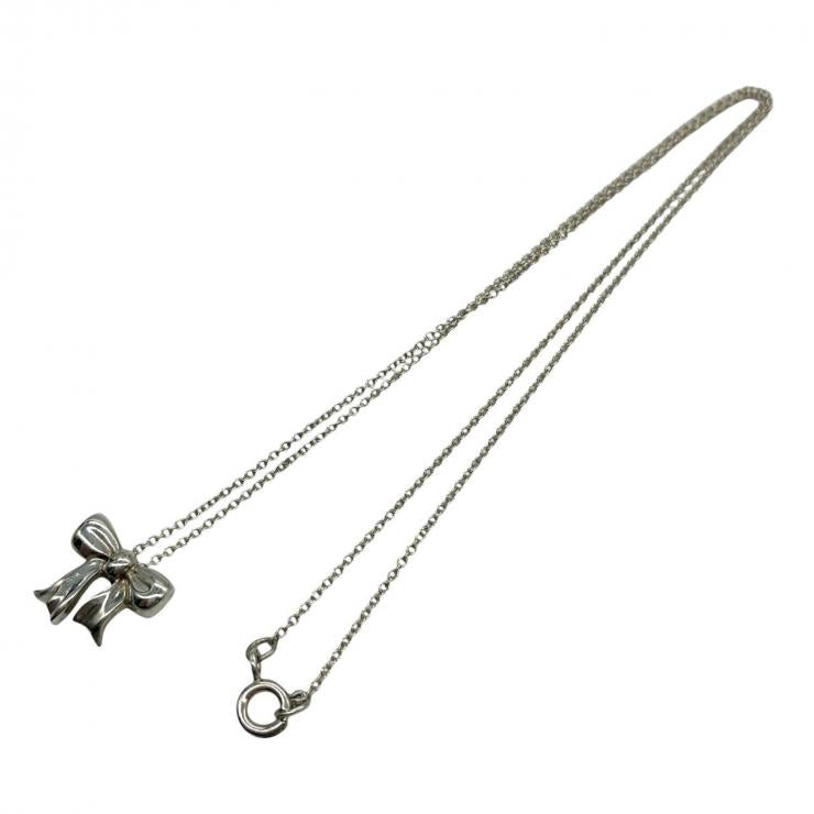 Tiffany&Co. ティファニー リボン ネックレス SV925 シルバー アクセサリー ★美品★ ★袋付★