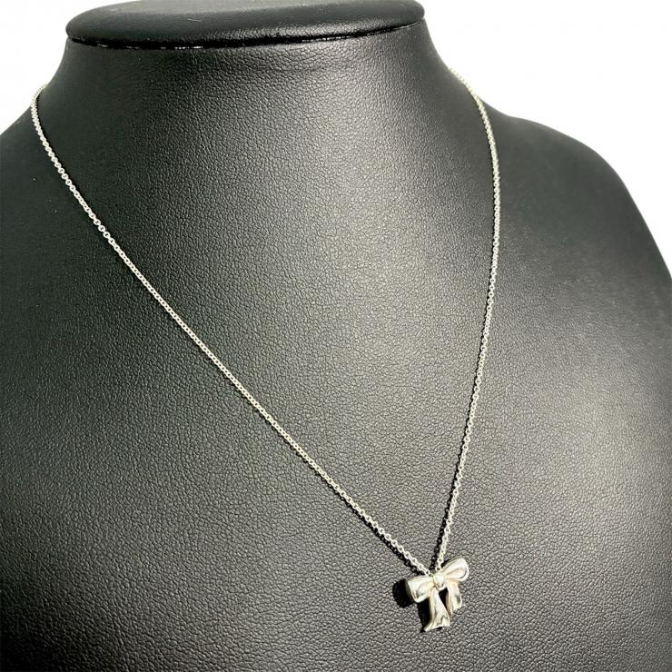 Tiffany&Co. ティファニー リボン ネックレス SV925 シルバー アクセサリー ★美品★ ★袋付★