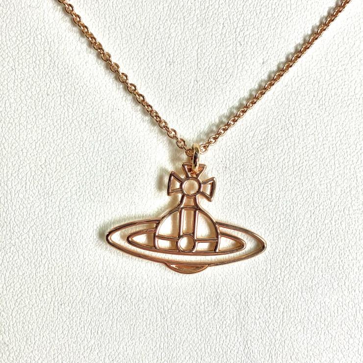 Vivienne Westwood ヴィヴィアンウエストウッド フラットオーブ ロングネックレス ピンクゴールド アクセサリー ★袋付★ ★美品★