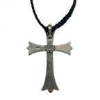 CHROME HEARTS クロムハーツ ラージCHクロス LARGE CH CROSS チョーカー ペンダント ネックレス アクセサリー シルバー SV925 革紐 ★人気高騰中★★原本有★