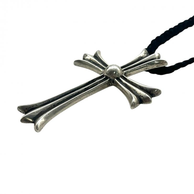 CHROME HEARTS クロムハーツ ラージCHクロス LARGE CH CROSS チョーカー ペンダント ネックレス アクセサリー シルバー SV925 革紐 ★人気高騰中★★原本有★
