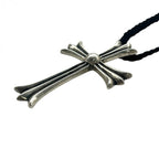 CHROME HEARTS クロムハーツ ラージCHクロス LARGE CH CROSS チョーカー ペンダント ネックレス アクセサリー シルバー SV925 革紐 ★人気高騰中★★原本有★