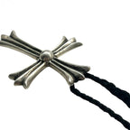 CHROME HEARTS クロムハーツ ラージCHクロス LARGE CH CROSS チョーカー ペンダント ネックレス アクセサリー シルバー SV925 革紐 ★人気高騰中★★原本有★