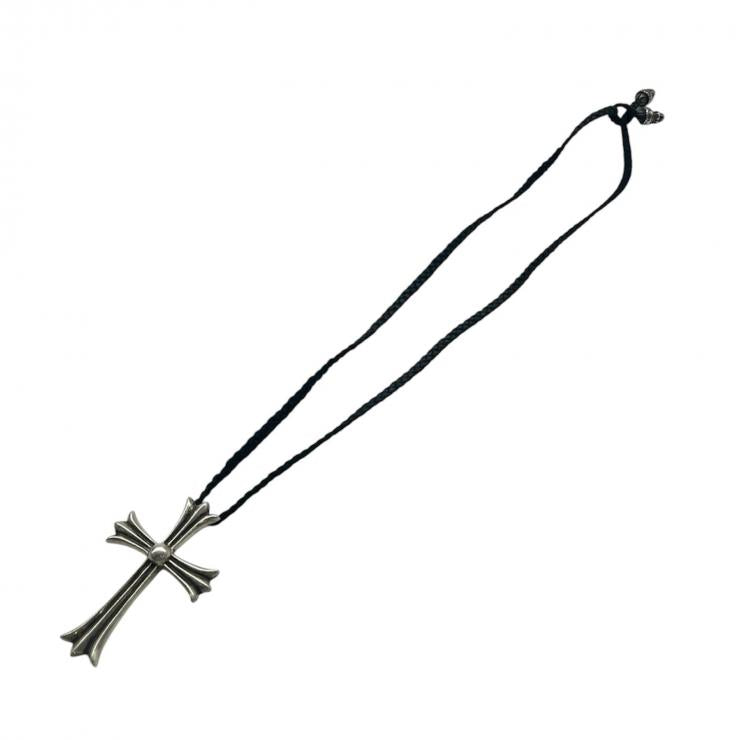 CHROME HEARTS クロムハーツ ラージCHクロス LARGE CH CROSS チョーカー ペンダント ネックレス アクセサリー シルバー SV925 革紐 ★人気高騰中★★原本有★