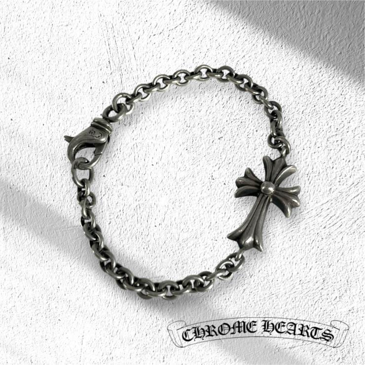CHROME HEARTS クロムハーツ CHAIN TINY CH CRS タイニーCHクロスチェーン ブレスレット アクセサリー シルバー 925 ★人気高騰中★