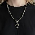 CHROME HEARTS クロムハーツ CRSBL CHN SML CH CRS 20inch 20インチ クロスボールチェーン スモールCHクロス ネックレス シルバー 925 ★人気高騰中★