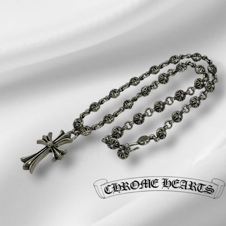 CHROME HEARTS クロムハーツ CRSBL CHN SML CH CRS 20inch 20インチ クロスボールチェーン スモールCHクロス ネックレス シルバー 925 ★人気高騰中★