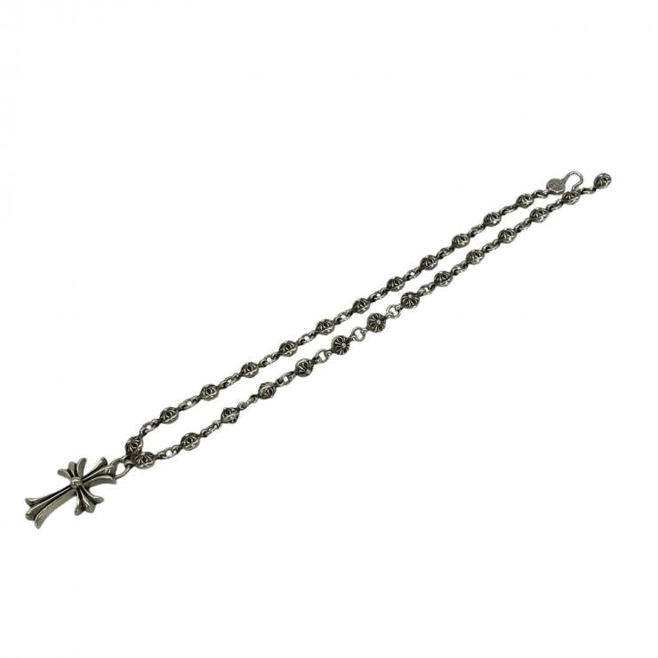 CHROME HEARTS クロムハーツ CRSBL CHN SML CH CRS 20inch 20インチ クロスボールチェーン スモールCHクロス ネックレス シルバー 925 ★人気高騰中★