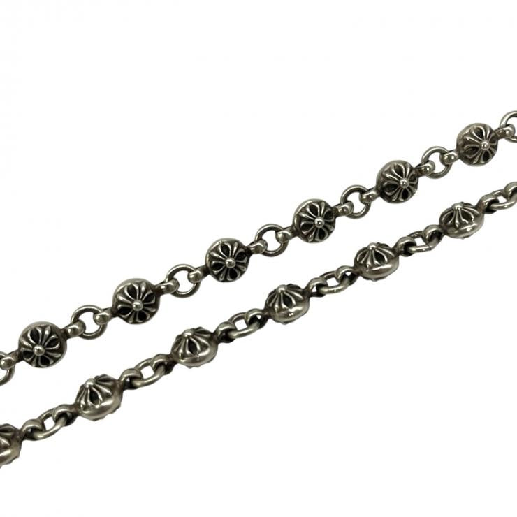 CHROME HEARTS クロムハーツ CRSBL CHN SML CH CRS 20inch 20インチ クロスボールチェーン スモールCHクロス ネックレス シルバー 925 ★人気高騰中★