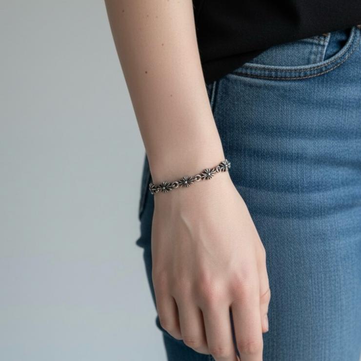 CHROME HEARTS クロムハーツ タイニーE CHプラス 13リンク ブレスレット アクセサリー シルバー 925 ★美品★