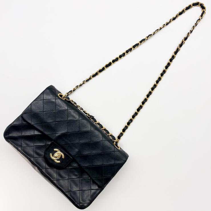 CHANEL シャネル マトラッセ23 スモール ラムスキン ダブルフラップ チェーンバッグ ブラック ★美品★