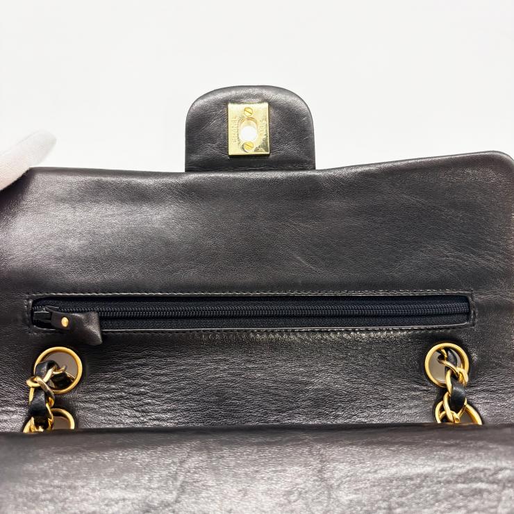 CHANEL シャネル マトラッセ23 スモール ラムスキン ダブルフラップ チェーンバッグ ブラック ★美品★