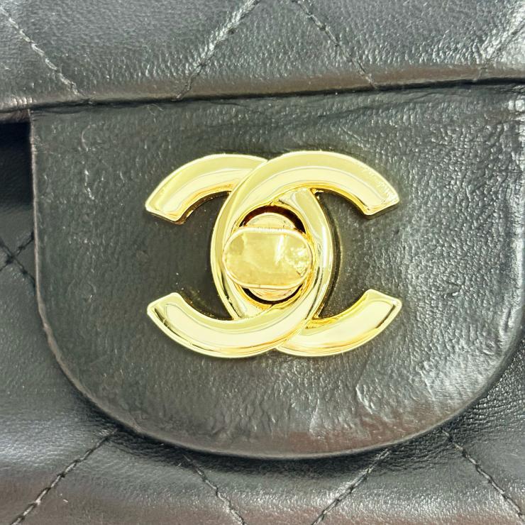 CHANEL シャネル マトラッセ23 スモール ラムスキン ダブルフラップ チェーンバッグ ブラック ★美品★