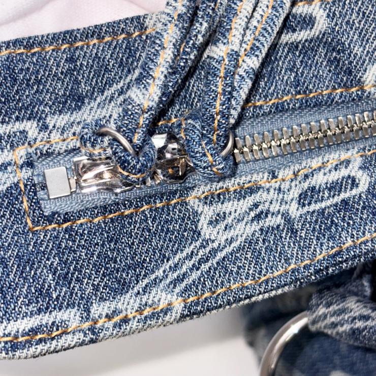 BALENCIAGA バレンシアガ ネオ カゴール シティ BBモノグラム デニム 2WAY ハンドバッグ ショルダー ブルー ★美品★★付属品付★