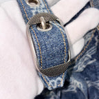 BALENCIAGA バレンシアガ ネオ カゴール シティ BBモノグラム デニム 2WAY ハンドバッグ ショルダー ブルー ★美品★★付属品付★