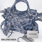BALENCIAGA バレンシアガ ネオ カゴール シティ BBモノグラム デニム 2WAY ハンドバッグ ショルダー ブルー ★美品★★付属品付★