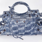 BALENCIAGA バレンシアガ ネオ カゴール シティ BBモノグラム デニム 2WAY ハンドバッグ ショルダー ブルー ★美品★★付属品付★