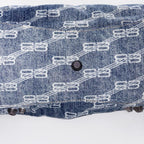 BALENCIAGA バレンシアガ ネオ カゴール シティ BBモノグラム デニム 2WAY ハンドバッグ ショルダー ブルー ★美品★★付属品付★