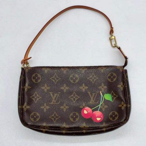 LOUIS VUITTON ルイ・ヴィトン 村上隆 モノグラム チェリー ポシェット アクセソワール M95008 ハンドバッグ ブラウン