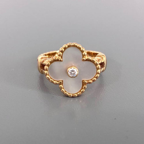VanCleef&Arpels ヴァンクリーフ＆アーペル マザーオブパール ヴィンテージ リング 指輪 12.5号 ゴールド K18 Au750 アクセサリー ★良品★