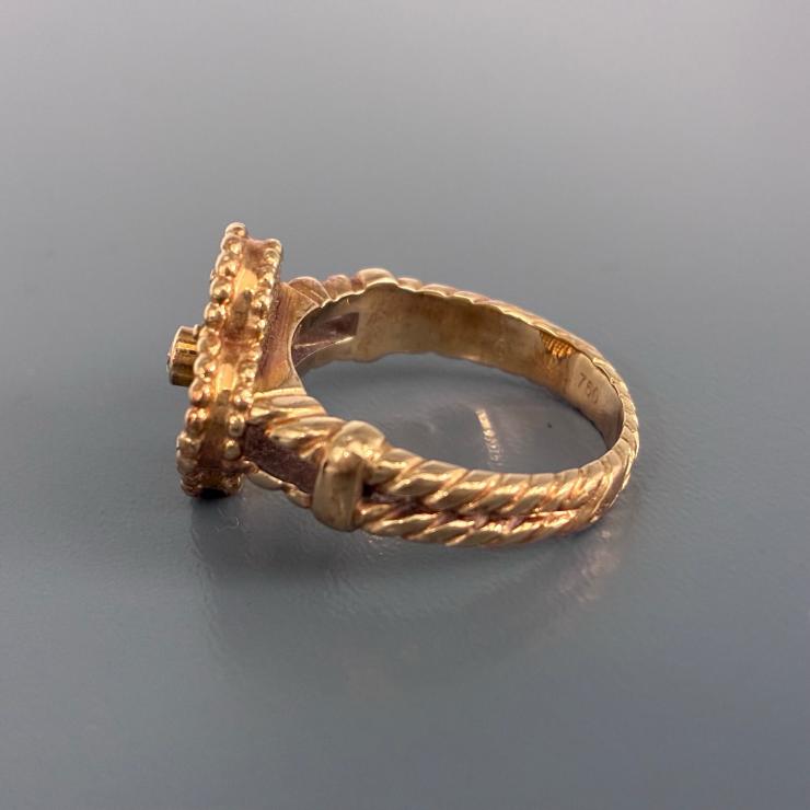 VanCleef&Arpels ヴァンクリーフ＆アーペル マザーオブパール ヴィンテージ リング 指輪 12.5号 ゴールド K18 Au750 アクセサリー ★良品★