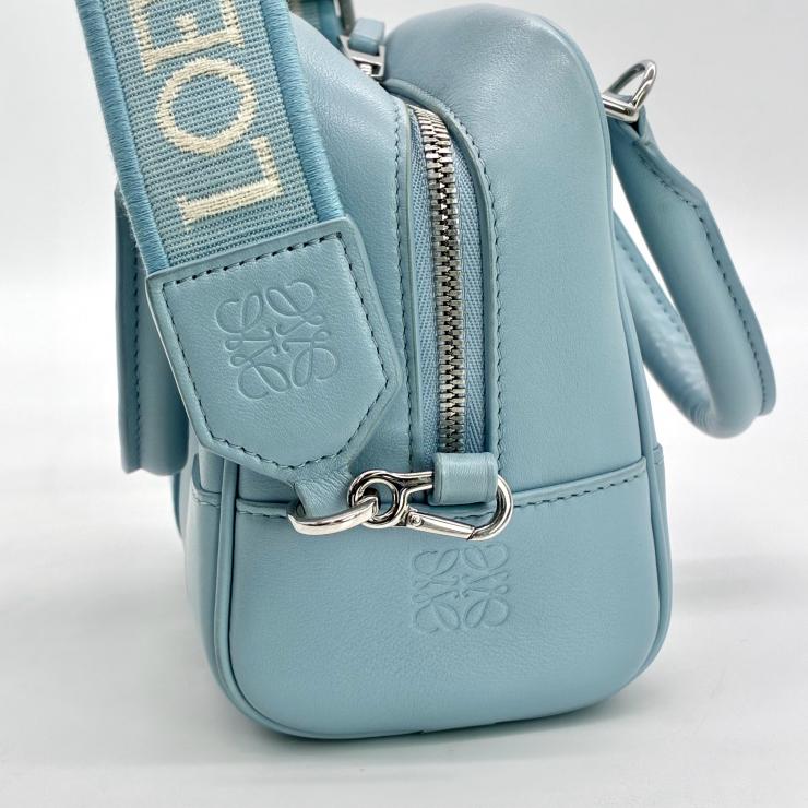 LOEWE ロエベ アマソナ 16 スクエア レザー 2WAY ショルダー ハンド バッグ ブルー ★良品★ ★付属品付★