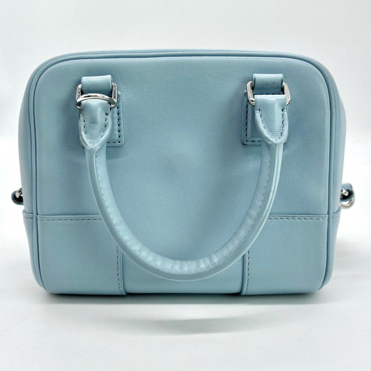 LOEWE ロエベ アマソナ 16 スクエア レザー 2WAY ショルダー ハンド バッグ ブルー ★良品★ ★付属品付★