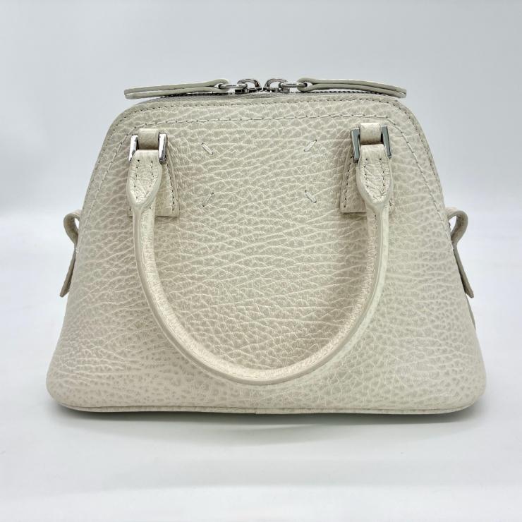 Maison Margiela メゾン マルジェラ 5AC マイクロ レザー キャンバス 2WAY ショルダー ハンド バッグ ホワイト RFID反応有 ★良品★ ★袋付★